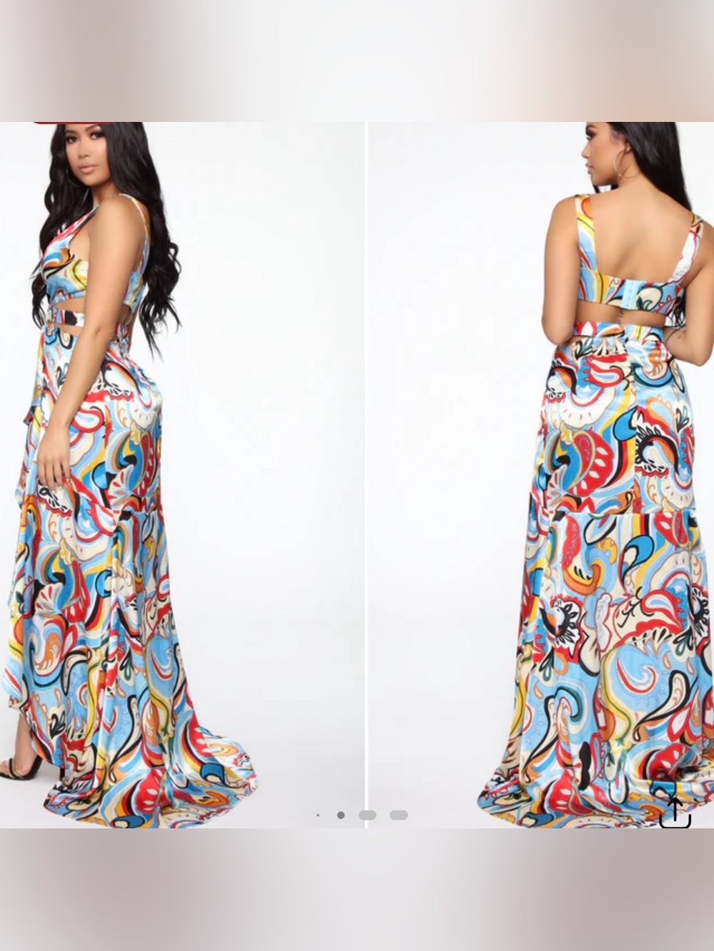 WOW couture Multicolor Swirl Cutout Maxi Dress